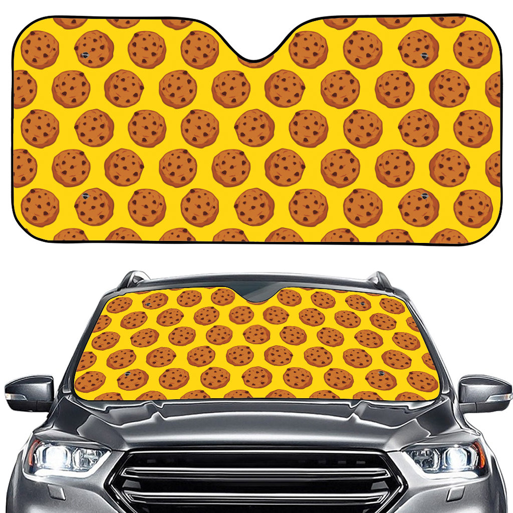 Yellow Cookie Pattern Print Car Windshield Sun Shade