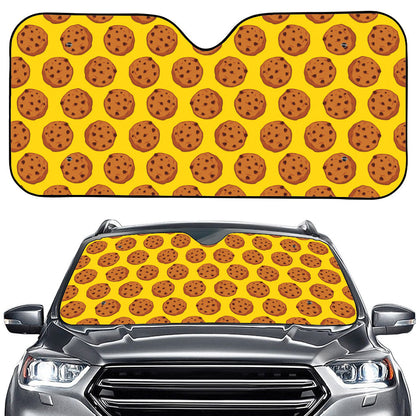 Yellow Cookie Pattern Print Car Windshield Sun Shade