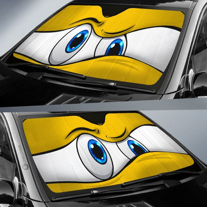 Yellow Curious Car Eyes Sun Shade Custom Car Accessories Funny Gifts