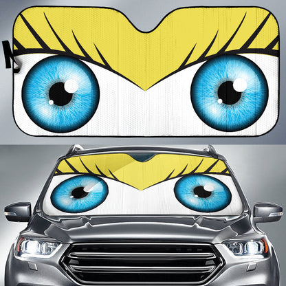 Yellow Cute Eyes Cartoon Auto Sun Shades