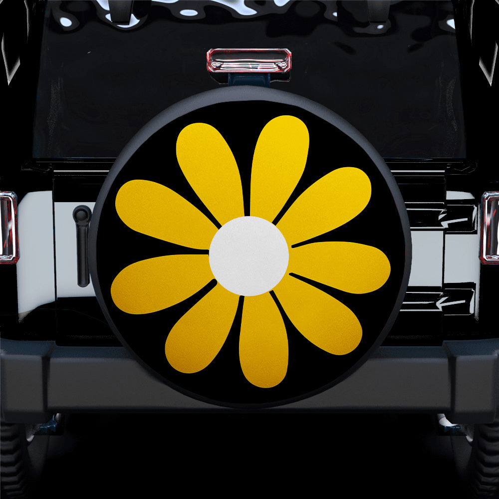 Yellow Daisy Flower Jeep Car Spare Tire Cover