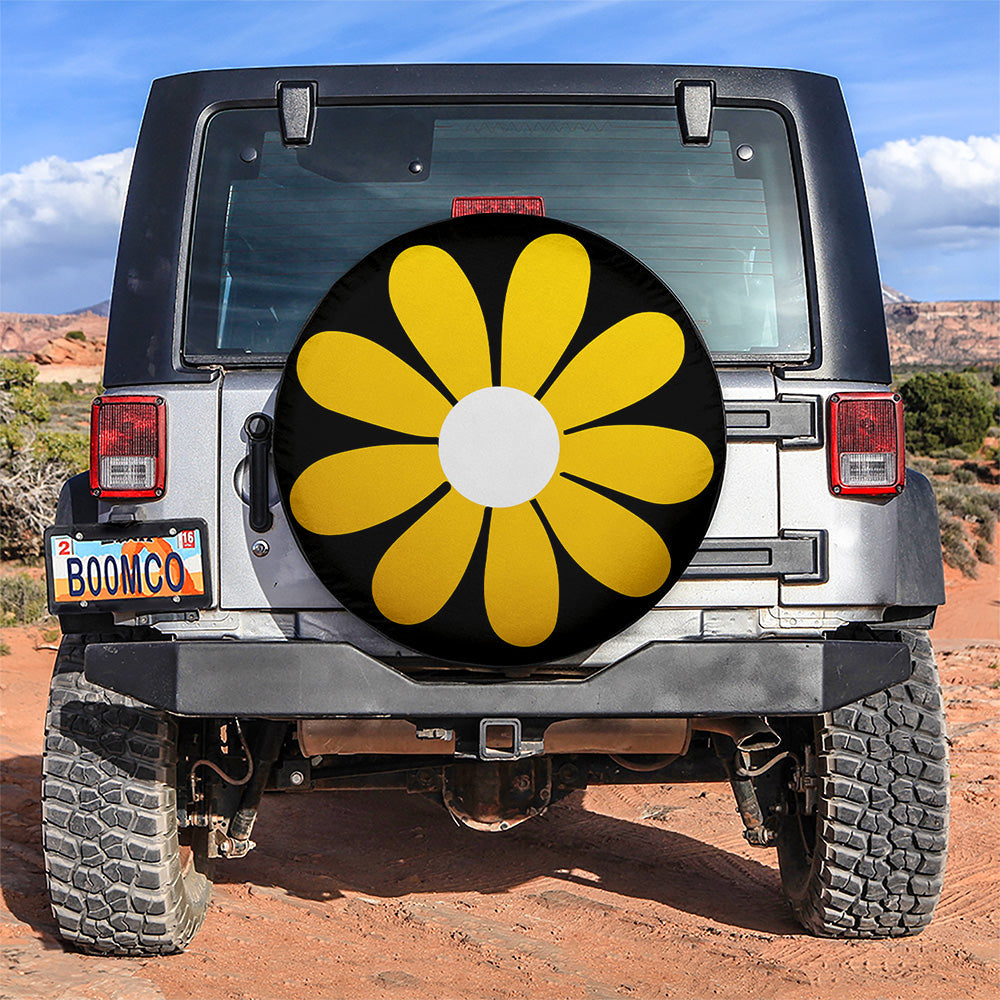 Yellow Daisy Flower Jeep Car Spare Tire Cover