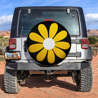 Yellow Daisy Flower Jeep Car Spare Tire Cover
