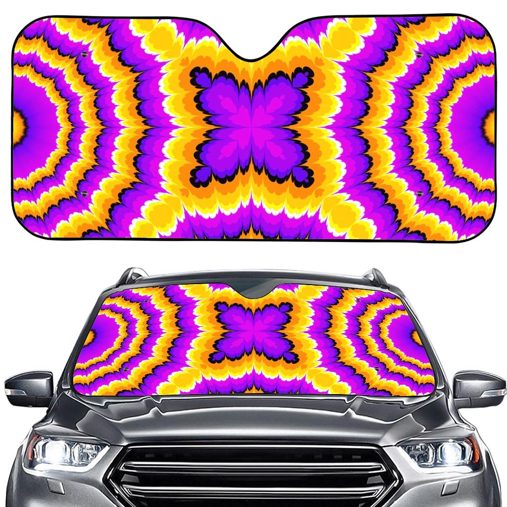 Yellow Explosion Moving Optical Illusion Car Windshield Sun Shade