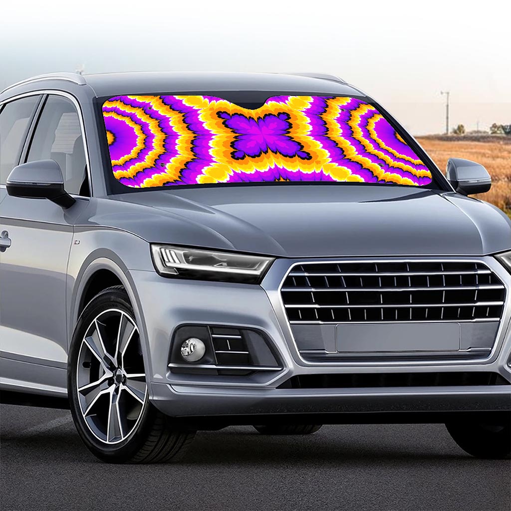 Yellow Explosion Moving Optical Illusion Car Windshield Sun Shade