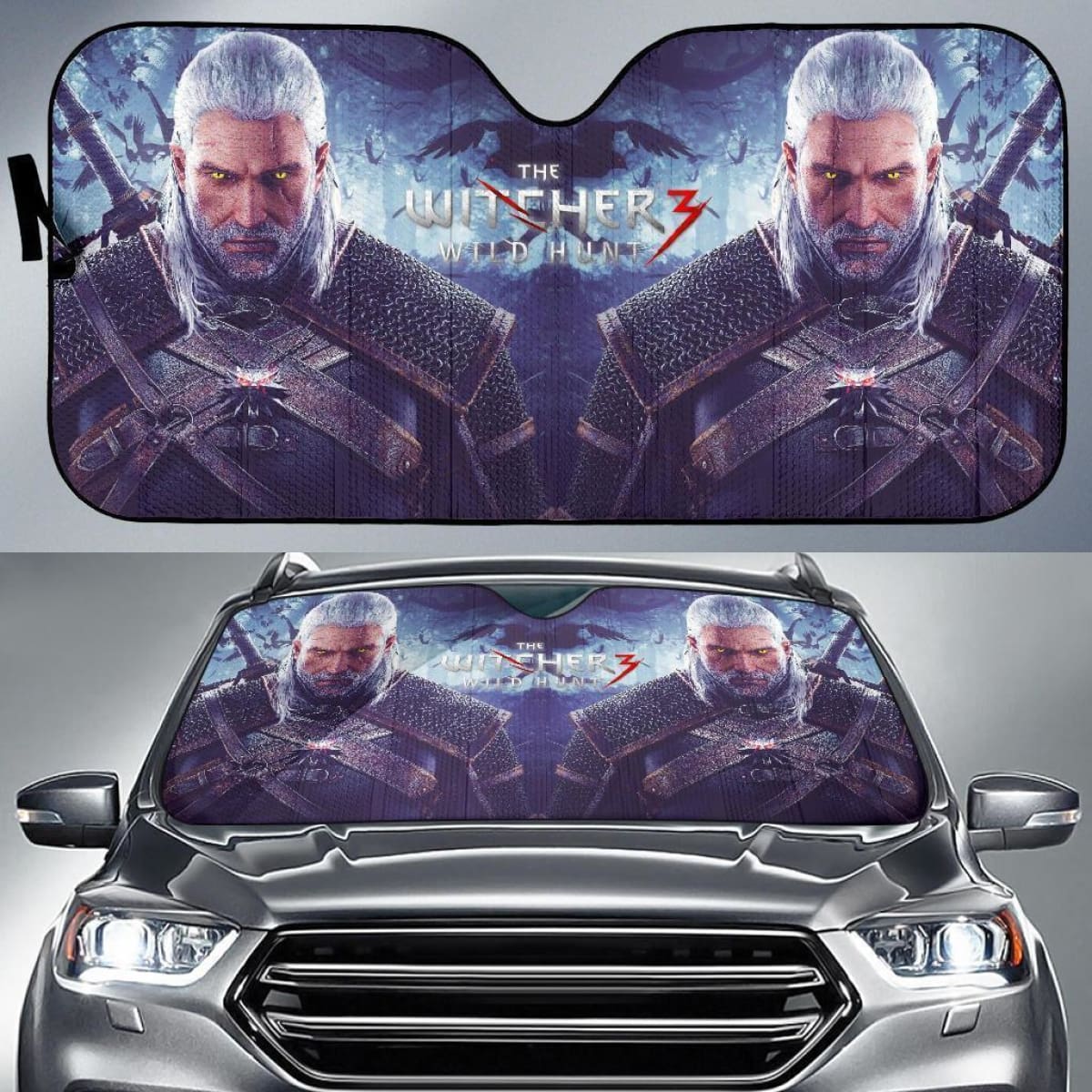 Yellow Eyes Geralt Of Rivia The Witcher Auto Sun Shade Nh06 Universal Fit 111204