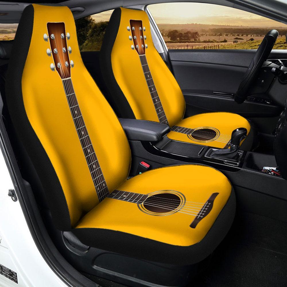 Yellow Guitar Car Seat Covers