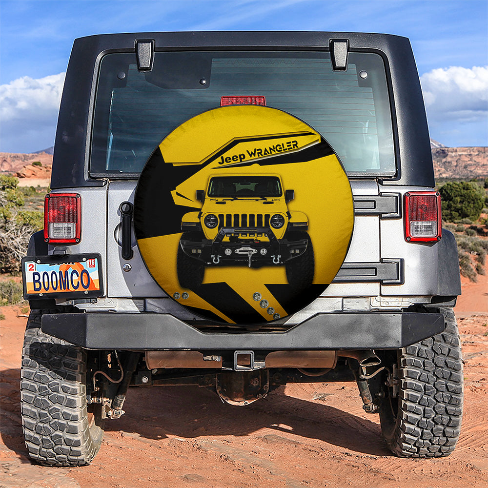 Yellow Jeep Car Spare Tire Cover