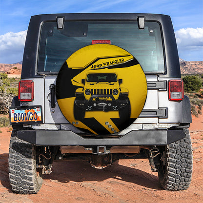 Yellow Jeep Car Spare Tire Cover