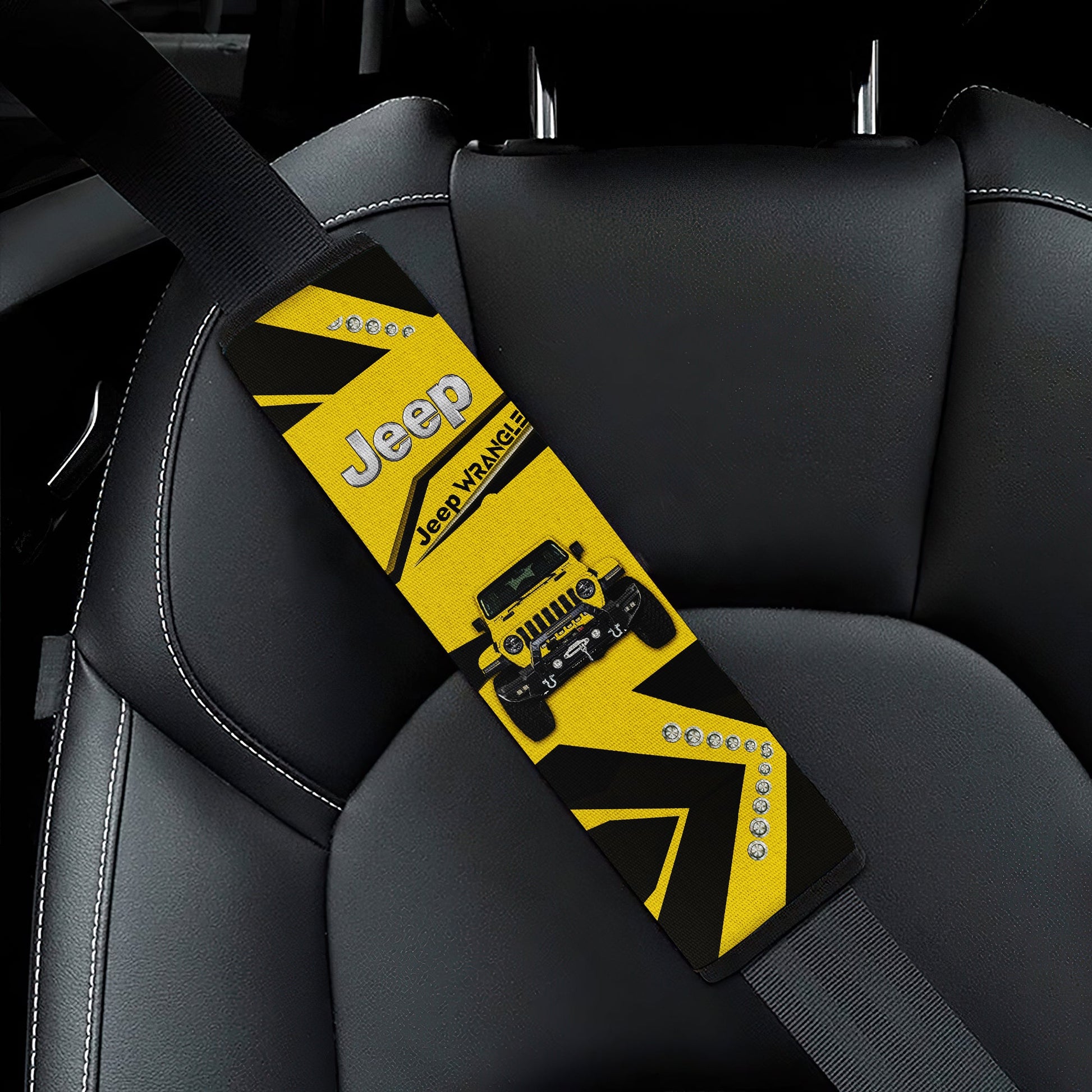 Yellow Jeep Car Seat Belt Cover Custom Car Accessories