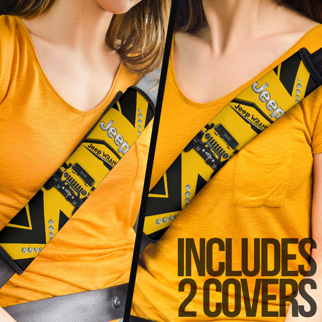 Yellow Jeep Car Seat Belt Cover Custom Car Accessories