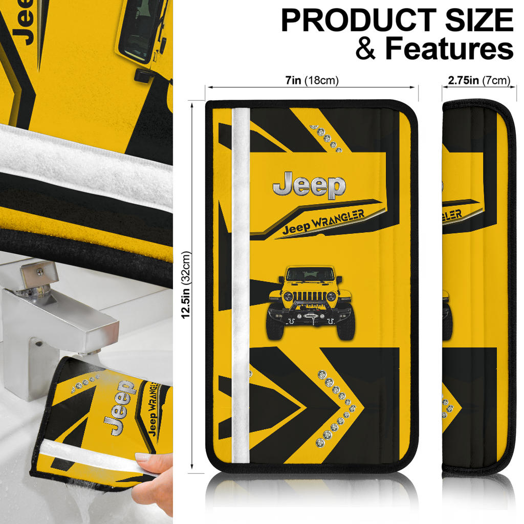 Yellow Jeep Car Seat Belt Cover Custom Car Accessories