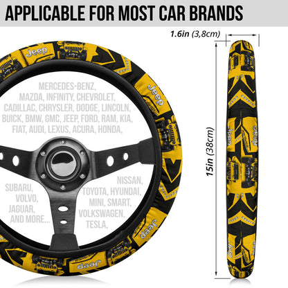 Yellow Jeep Car Steering Wheel Cover