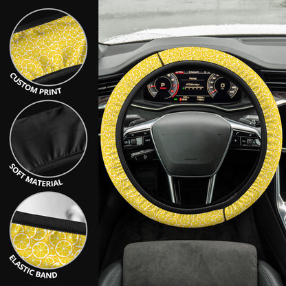 Yellow Lemon Premium Car Steering Wheel Cover