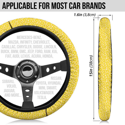 Yellow Lemon Premium Car Steering Wheel Cover