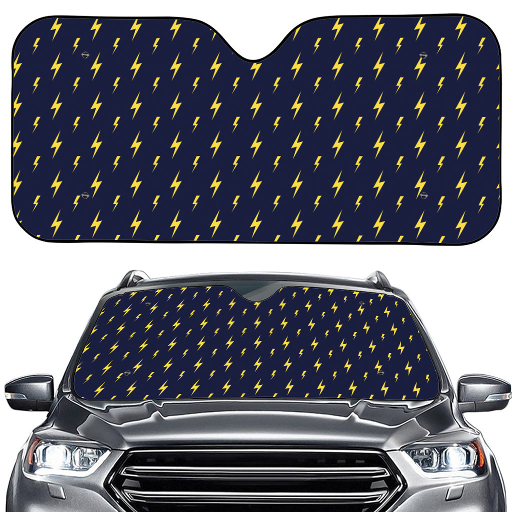 Yellow Lightning Bolts Pattern Print Car Windshield Sun Shade