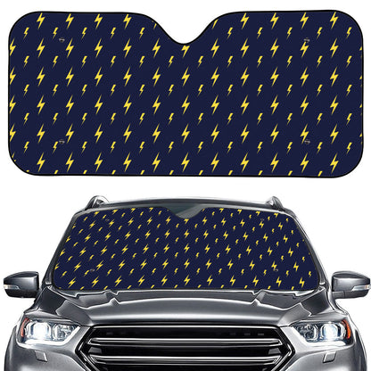 Yellow Lightning Bolts Pattern Print Car Windshield Sun Shade