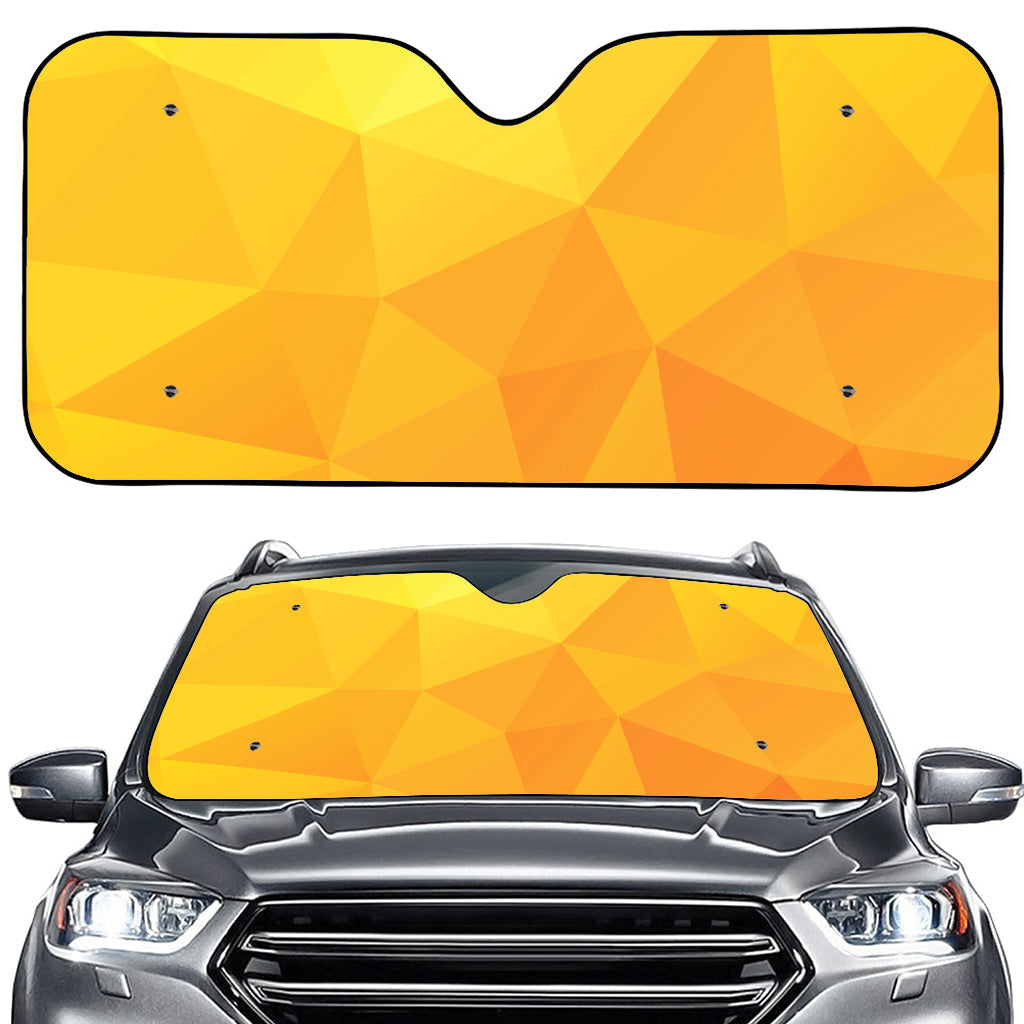 Yellow Polygonal Geometric Print Car Windshield Sun Shade