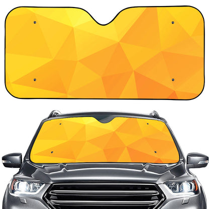 Yellow Polygonal Geometric Print Car Windshield Sun Shade