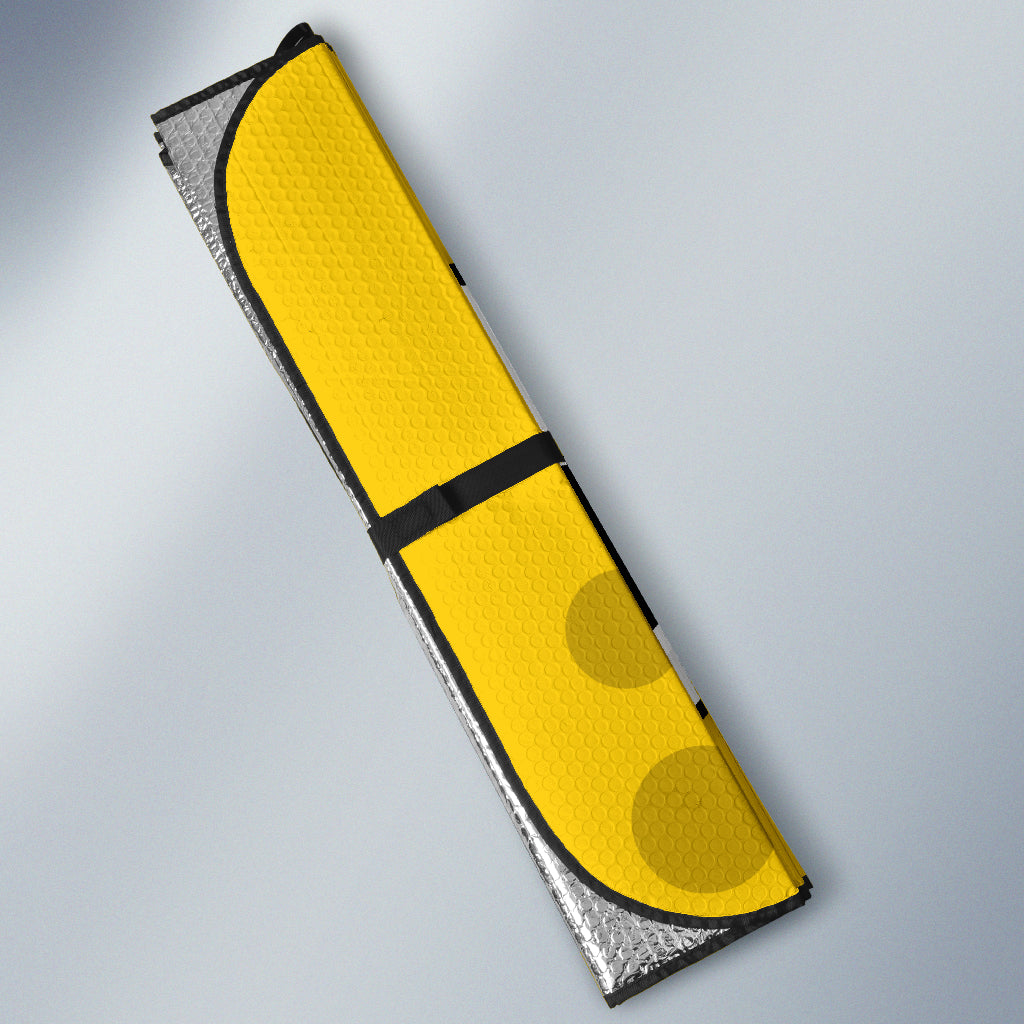 Yellow Slight Surprised Cartoon Eyes Car Auto Sunshades
