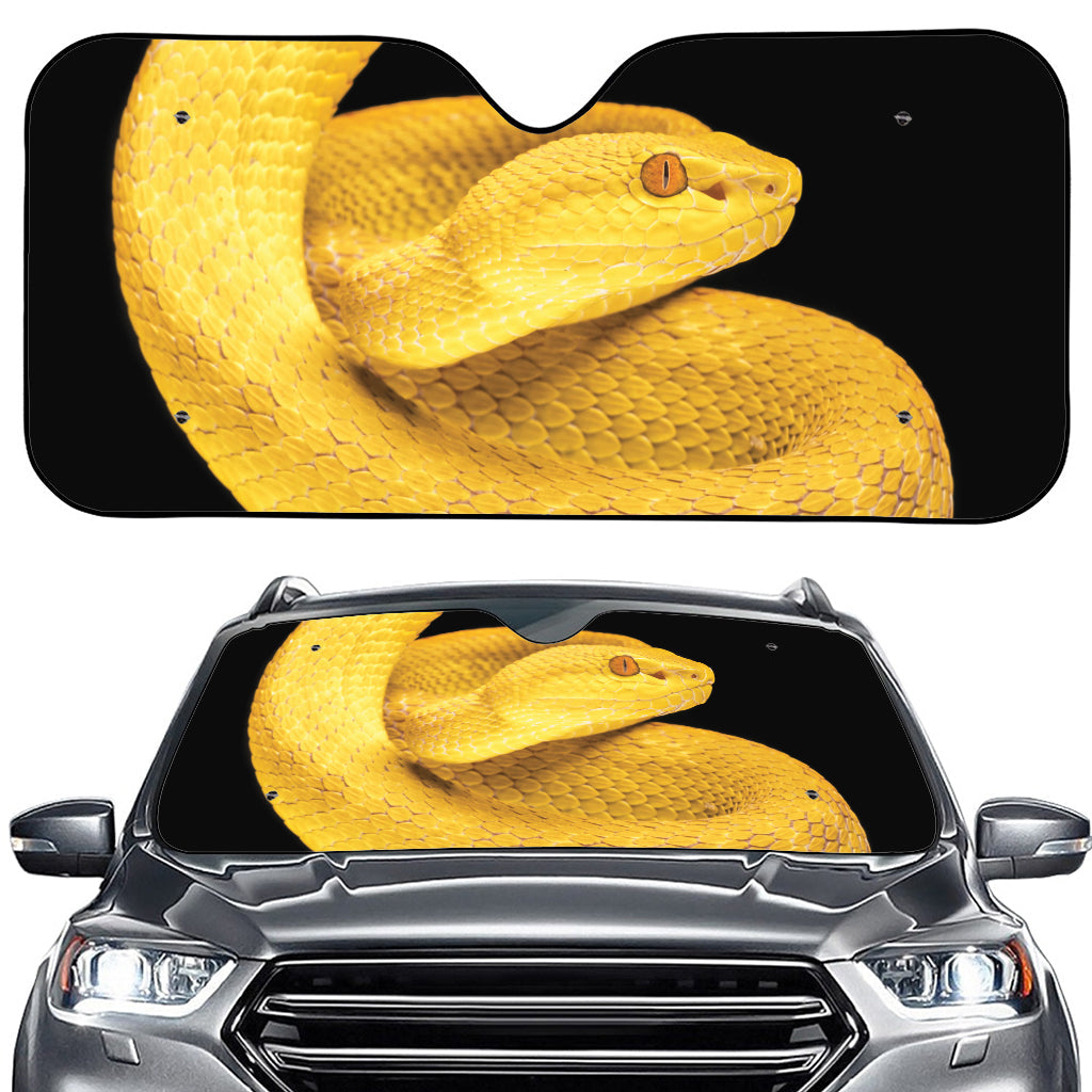 Yellow Snake Print Car Windshield Sun Shade
