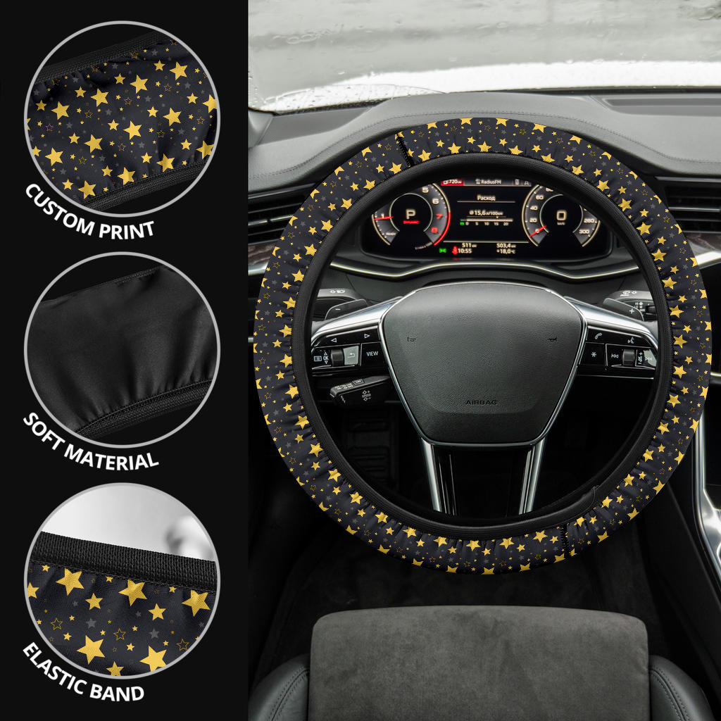 Yellow Star Premium Car Steering Wheel Cover
