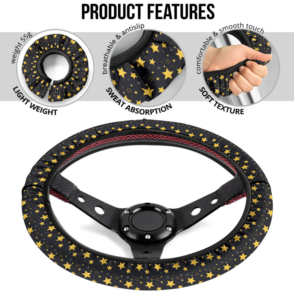 Yellow Star Premium Car Steering Wheel Cover
