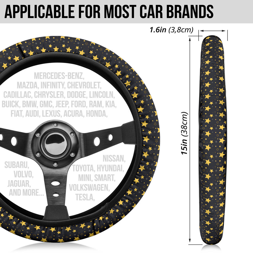 Yellow Star Premium Car Steering Wheel Cover
