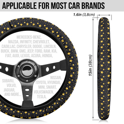 Yellow Star Premium Car Steering Wheel Cover