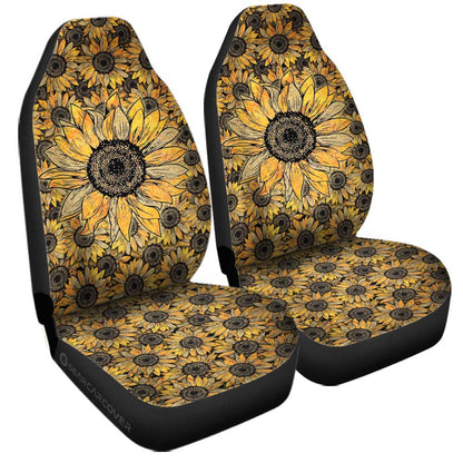 Yellow Sunflower Car Seat Covers Custom Car Accessories