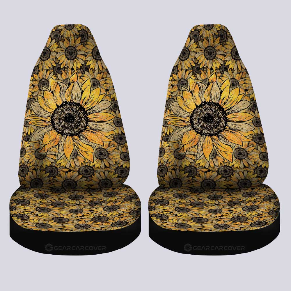 Yellow Sunflower Car Seat Covers Custom Car Accessories