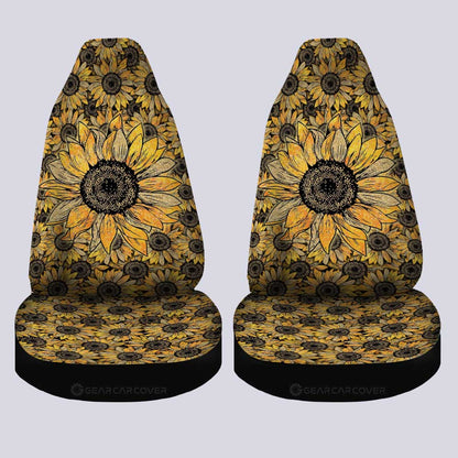 Yellow Sunflower Car Seat Covers Custom Car Accessories