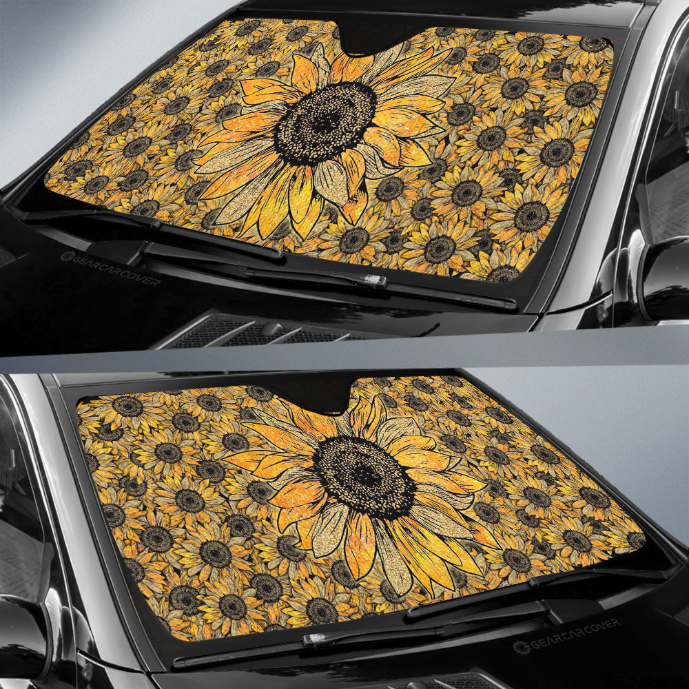 Yellow Sunflower Car Sunshade Custom Car Accessories