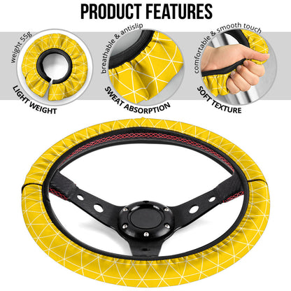 Yellow Triangle Caro Premium Car Steering Wheel Cover