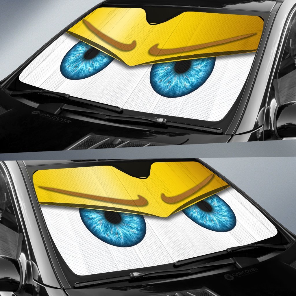 Yellow Unwelcome Car Eyes Sun Shade Custom Car Accessories