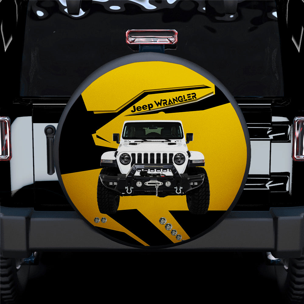 Yellow White Jeep Car Spare Tire Cover