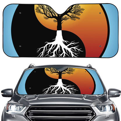 Yin Yang Tree Of Life Print Car Windshield Sun Shade