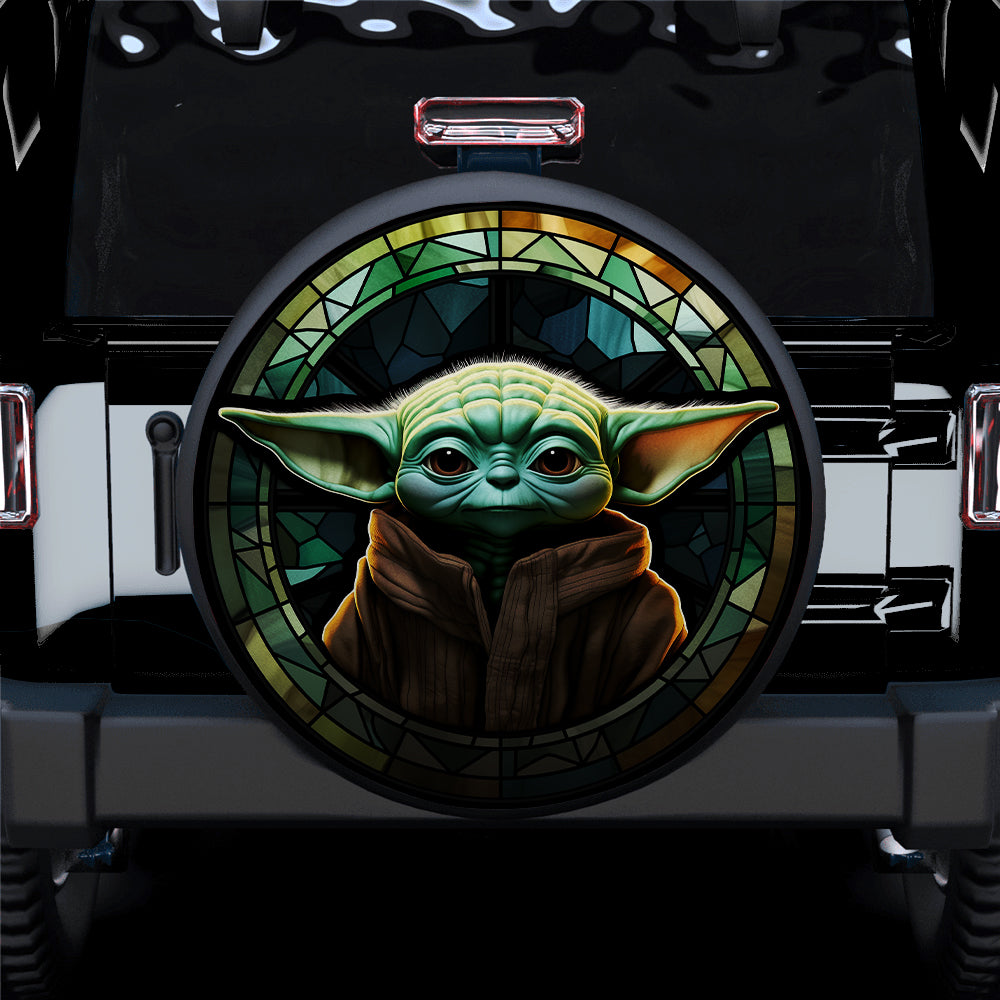 Yoda Stained Glass Jeep Car Spare Tire Cover