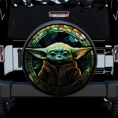Yoda Stained Glass Jeep Car Spare Tire Cover