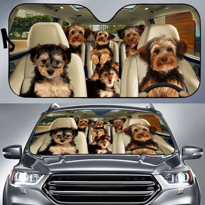 Yorkipoo Car All Over Printed 3D Sun Shade