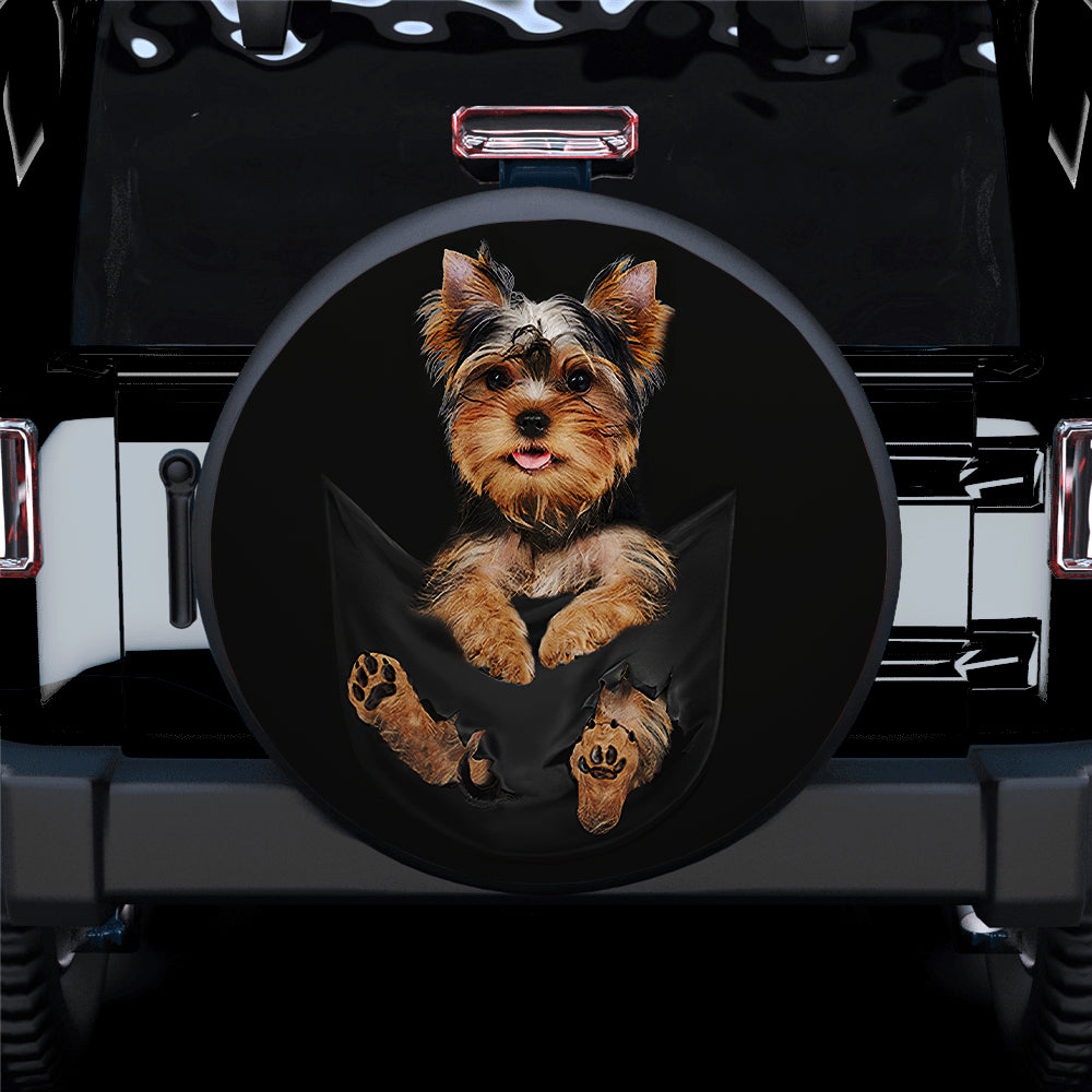 Yorkshire Puppy Dog Hanging Cute Jeep Car Spare Tire Cover