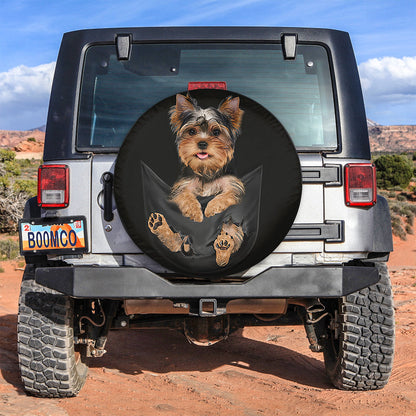 Yorkshire Puppy Dog Hanging Cute Jeep Car Spare Tire Cover