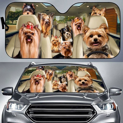 Yorkshire Terrier Car All Over Printed 3D Sun Shade