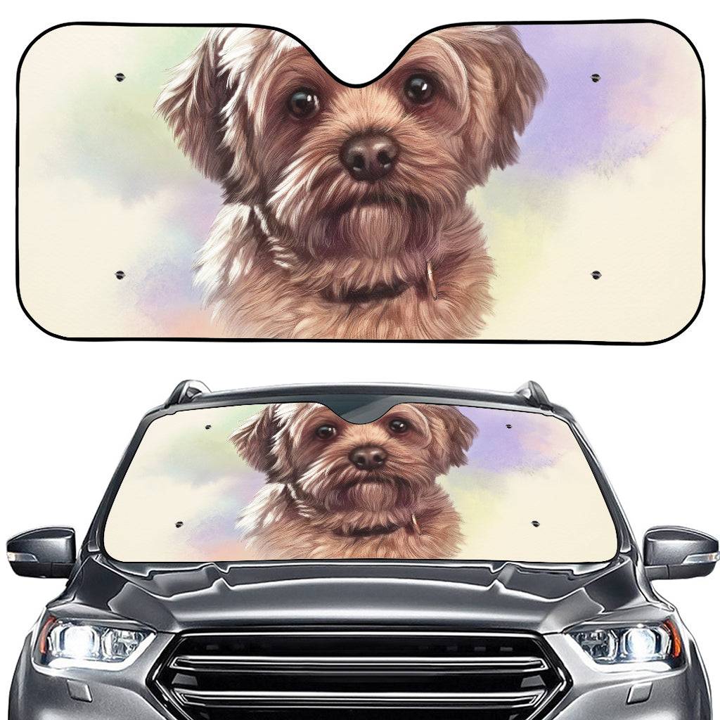 Yorkshire Terrier Portrait Print Car Windshield Sun Shade