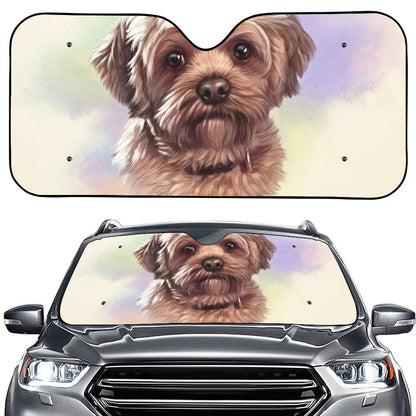 Yorkshire Terrier Portrait Print Car Windshield Sun Shade