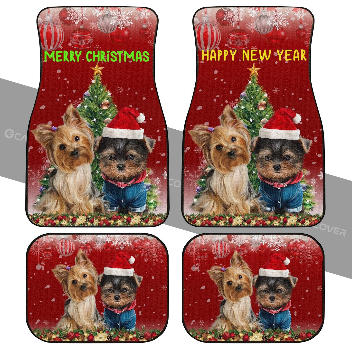 Yorkshire Terriers Dog Car Floor Mats Custom Christmas Car Interior Accessories