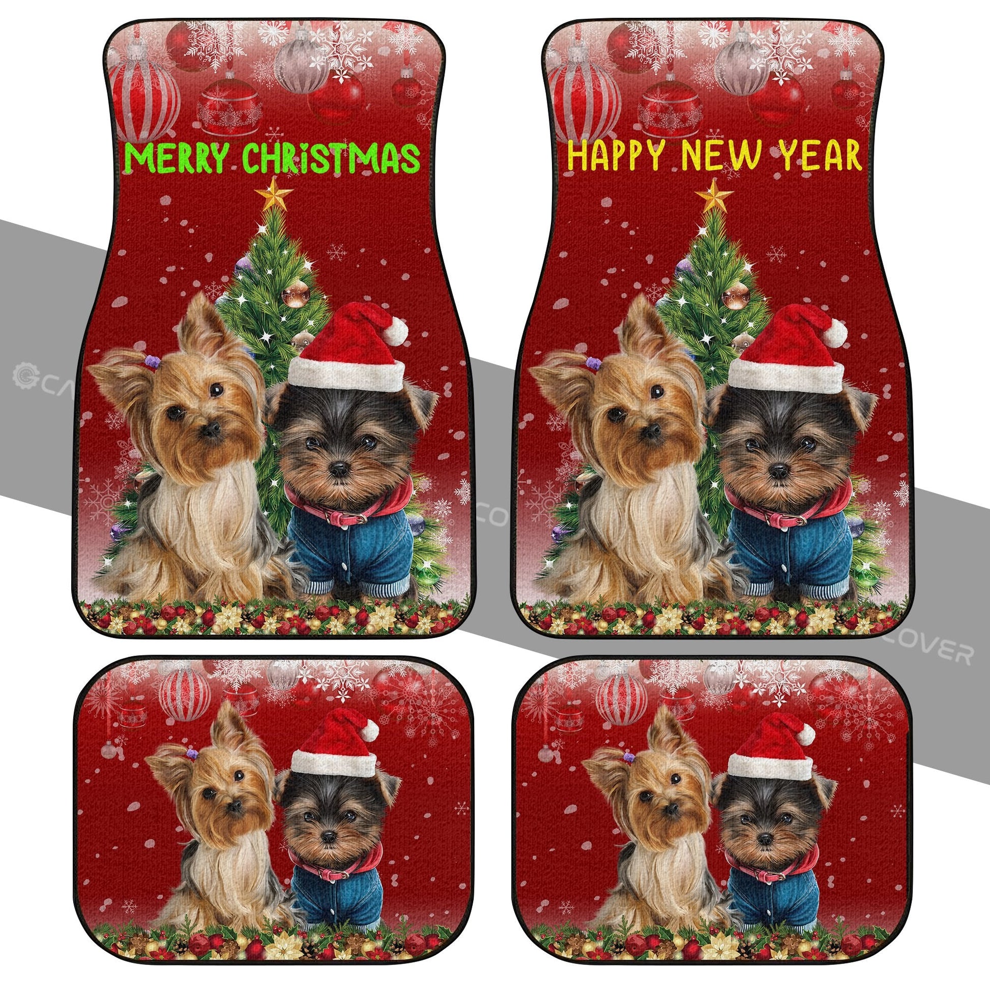Yorkshire Terriers Dog Car Floor Mats Custom Christmas Car Interior Accessories