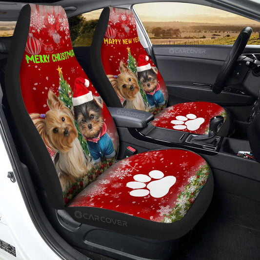 Yorkshire Terriers Dog Car Seat Covers Custom Christmas Car Interior Accessories