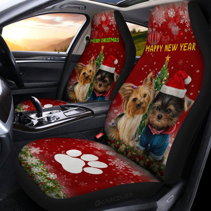 Yorkshire Terriers Dog Car Seat Covers Custom Christmas Car Interior Accessories