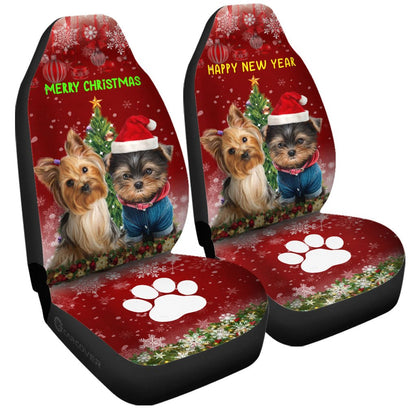 Yorkshire Terriers Dog Car Seat Covers Custom Christmas Car Interior Accessories